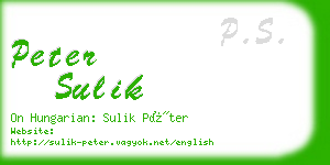 peter sulik business card